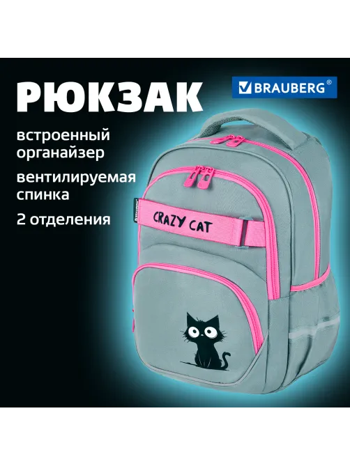 Рюкзак BRAUBERG MOTION, 2 отделения, 3 кармана, 