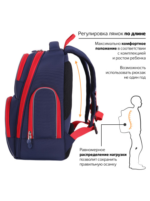Рюкзак BRAUBERG CLASSIC, легкий каркас, премиум материал, 