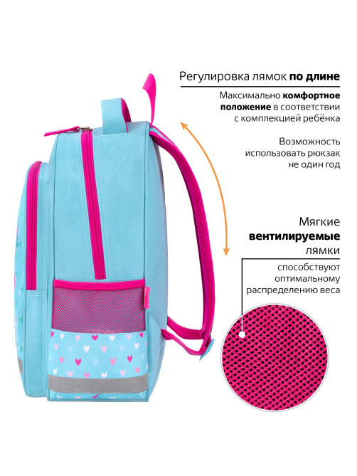 Рюкзак ПИФАГОР SCHOOL, 1 отделение, 3 кармана, 