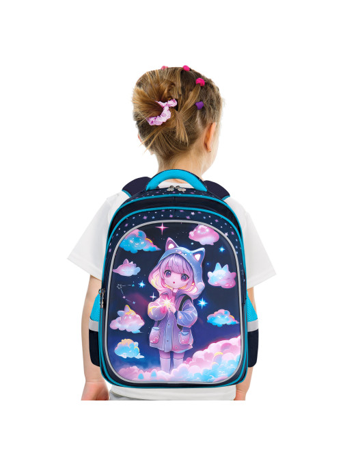 Рюкзак BRAUBERG KIDS FLOSSY, 2 отделения, 3 кармана, 