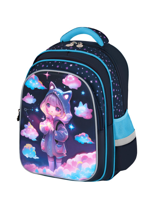 Рюкзак BRAUBERG KIDS FLOSSY, 2 отделения, 3 кармана, 