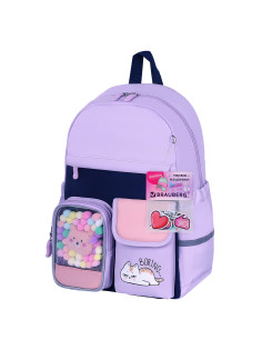 Рюкзак BRAUBERG PASTEL с термонашивками в комплекте, 