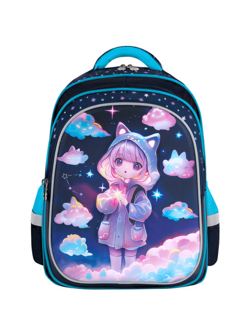Рюкзак BRAUBERG KIDS FLOSSY, 2 отделения, 3 кармана, 