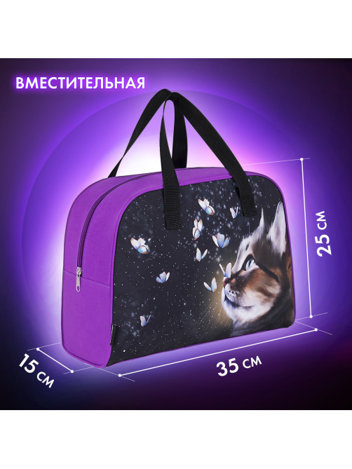 Сумка для занятий BRAUBERG с ручками, 35x25x15 см, 