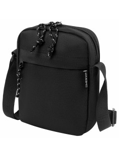 Сумка на плечо HEIKKI COMPACT (ХЕЙКИ), два кармана, черная, 19х14х5 см, 272631