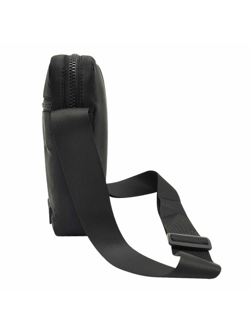 Сумка на плечо HEIKKI COMPACT (ХЕЙКИ) с карманом, черная, 20х16х5 см, 272632