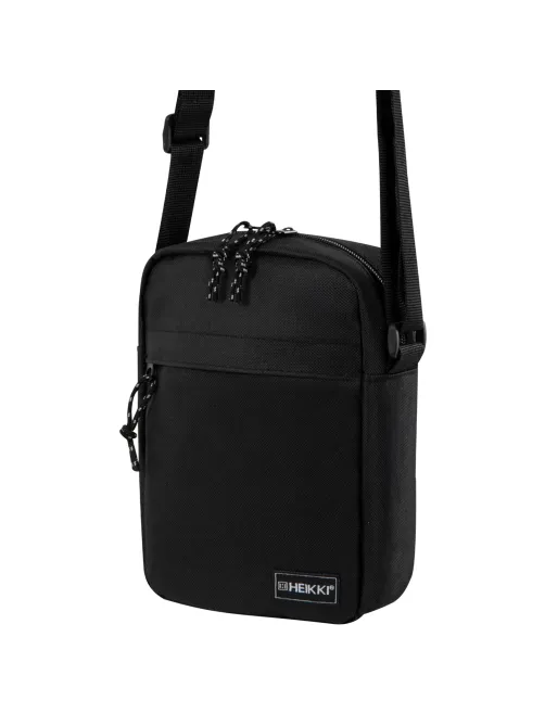 Сумка на плечо HEIKKI COMPACT (ХЕЙКИ), два кармана, черная, 22х17х6 см, 272630