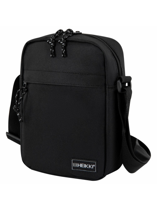 Сумка на плечо HEIKKI COMPACT (ХЕЙКИ), два кармана, черная, 22х17х6 см, 272630