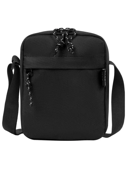 Сумка на плечо HEIKKI COMPACT (ХЕЙКИ), два кармана, черная, 19х14х5 см, 272631