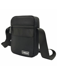 Сумка на плечо HEIKKI COMPACT (ХЕЙКИ) с карманом, черная, 20х16х5 см, 272632