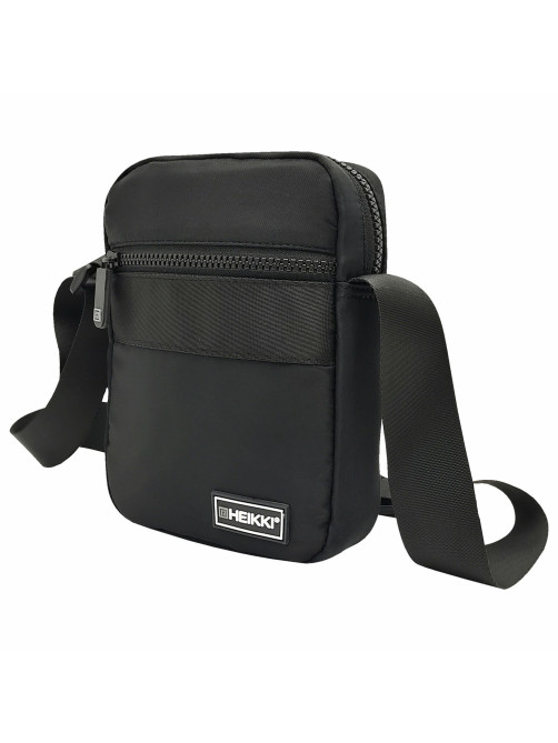 Сумка на плечо HEIKKI COMPACT (ХЕЙКИ) с карманом, черная, 20х16х5 см, 272632