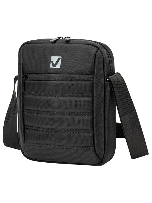 Сумка на плечо BRAUBERG COMPACT с отделением для планшета 9,7'', 2 кармана, черная, 26,5x22x5,5 см, 240500