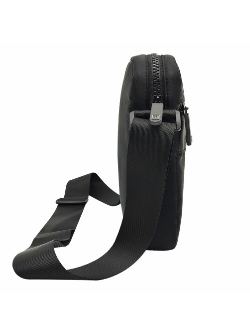 Сумка на плечо HEIKKI COMPACT (ХЕЙКИ) с карманом, черная, 20х16х5 см, 272632