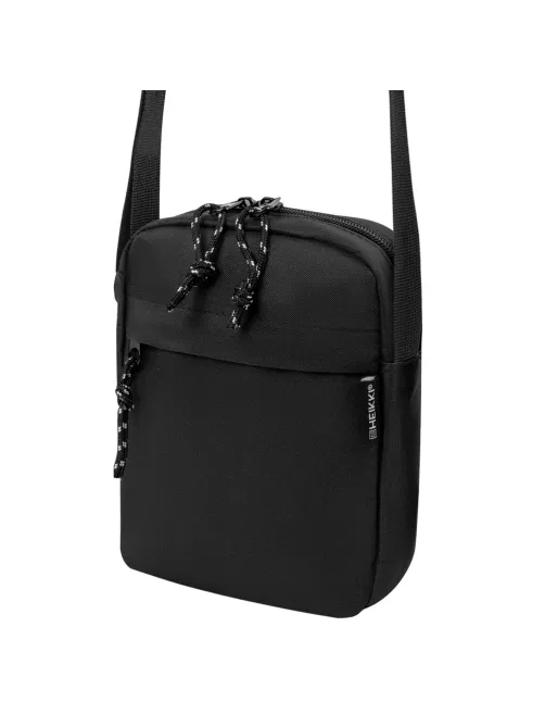 Сумка на плечо HEIKKI COMPACT (ХЕЙКИ), два кармана, черная, 19х14х5 см, 272631
