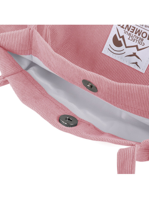 Сумка шоппер BRAUBERG MOMENTS, вельвет, 35х30 см, розовый, 271907