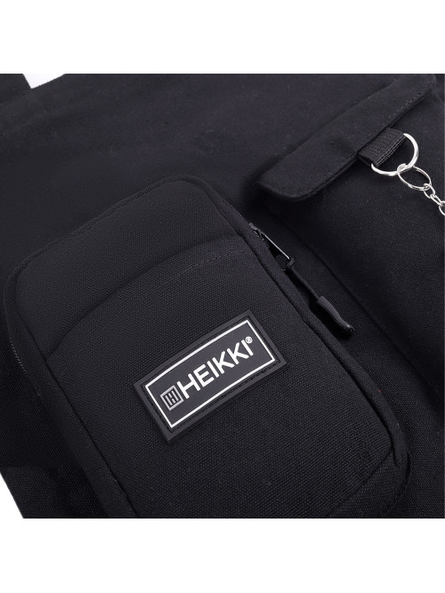 Сумка шоппер HEIKKI EQUIP (ХЕЙКИ), канвас, карманы, 38х35 см, черный, 272441