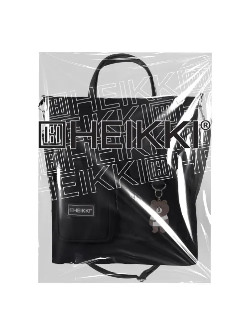 Сумка шоппер HEIKKI EQUIP (ХЕЙКИ), канвас, карманы, 38х35 см, черный, 272441