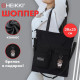 Сумка шоппер HEIKKI EQUIP (ХЕЙКИ), канвас, карманы, 38х35 см, черный, 272441