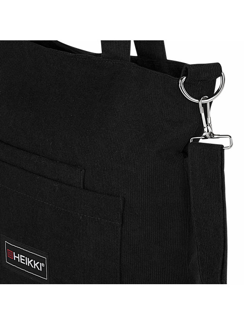 Сумка шоппер HEIKKI VELVET (ХЕЙКИ), вельвет, карманы, 35х32 см, черный, 272437