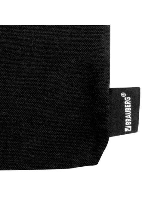 Сумка-шоппер BRAUBERG, канвас, 40х35 см, черный, 