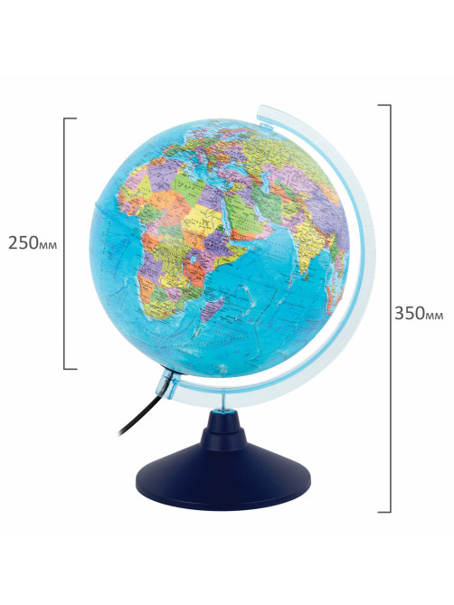 Глобус интерактивный + очки VR, политический, GLOBEN, 25 см с подсветкой, INT12500304