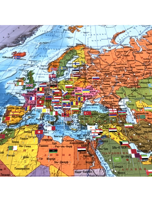 Карта мира политическая 101х70 см, 1:32М, с ламинацией, интерактивная, европодвес, BRAUBERG, 112381