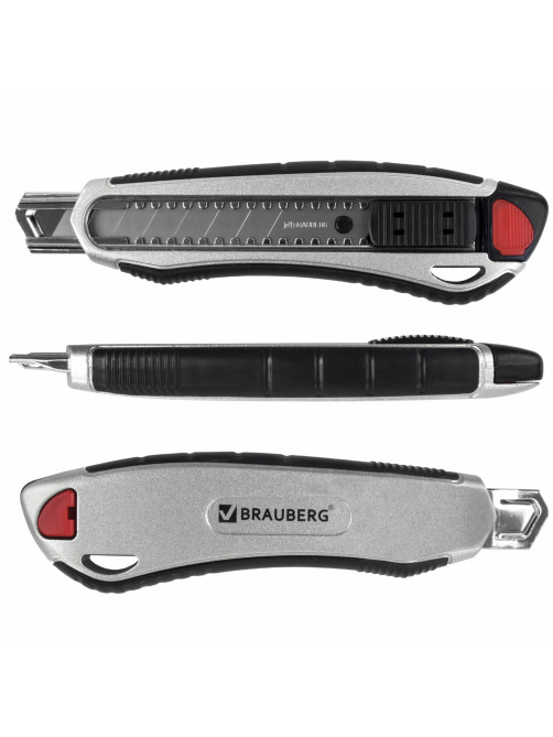 Нож канцелярский мощный 18 мм BRAUBERG 