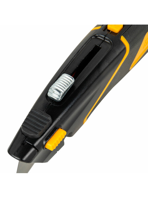 Нож универсальный мощный цинковый BRAUBERG METALLIC PRO, автофиксатор, резиновые вставки, 238738