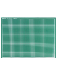 Коврик (мат) для резки BRAUBERG, 3-слойный, А2 (600х450 мм), двусторонний, толщина 3 мм, зеленый, 236903