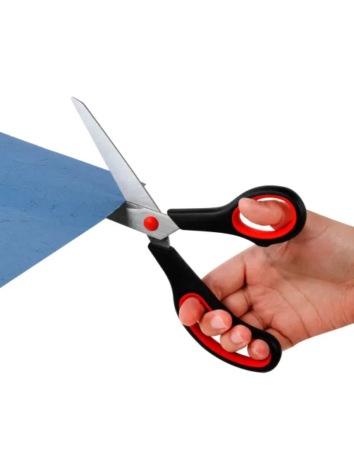 Ножницы BRAUBERG SOFT GRIP НАБОР 5 штук (140, 170, 190, 220, 240 мм), эргономичные черно-красные ручки, ВЫГОДНАЯ УПАКОВКА, 238410