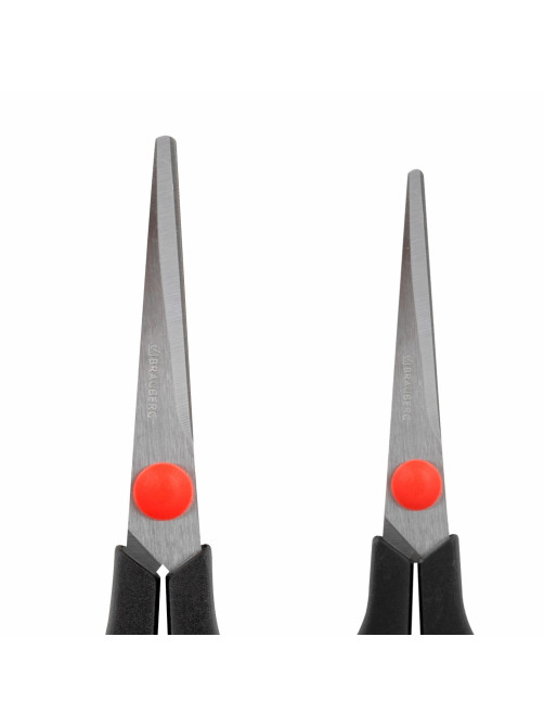 Ножницы BRAUBERG SOFT GRIP НАБОР 5 штук (140, 170, 190, 220, 240 мм), эргономичные черно-красные ручки, ВЫГОДНАЯ УПАКОВКА, 238410