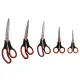 Ножницы BRAUBERG SOFT GRIP НАБОР 5 штук (140, 170, 190, 220, 240 мм), эргономичные черно-красные ручки, ВЫГОДНАЯ УПАКОВКА, 238410