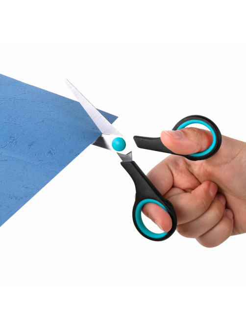 Ножницы BRAUBERG SOFT GRIP, НАБОР 3 штуки (140, 190, 230 мм), эргономичные черно-бирюзовые ручки, ВЫГОДНАЯ УПАКОВКА, 238411