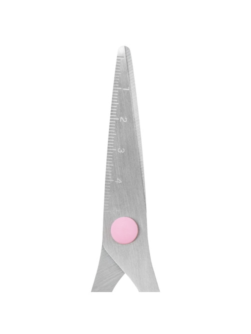 Ножницы BRAUBERG KIDS 130 мм, ручки розовые, закругленные лезвия с линейкой, 274063