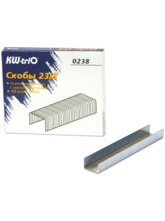 Скобы для степлера №23/8, 1000 штук, KW-trio, от 10 до 50 листов, 0238, -0238