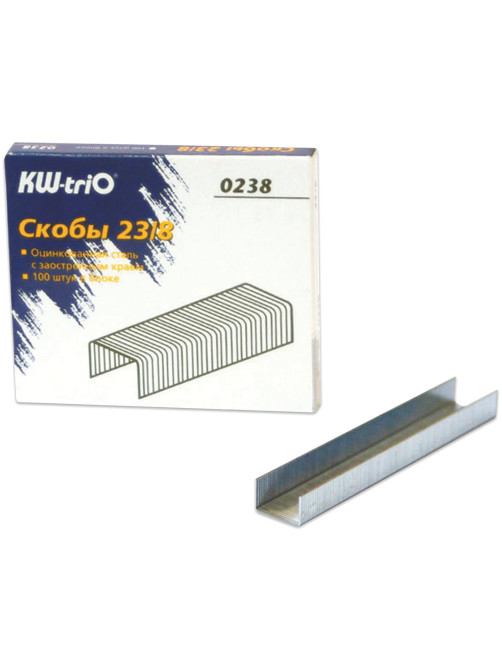 Скобы для степлера №23/8, 1000 штук, KW-trio, от 10 до 50 листов, 0238, -0238