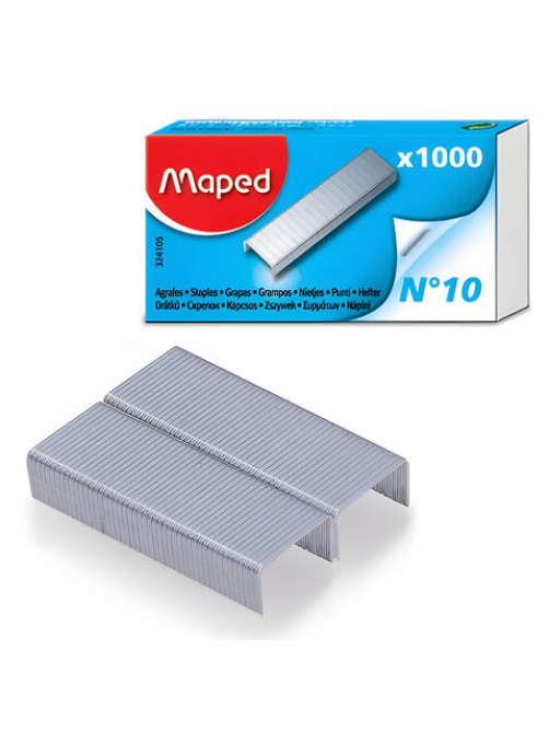 Скобы для степлера №10, 1000 штук, MAPED (Франция), до 20 листов, 324105