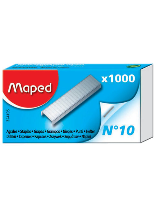 Скобы для степлера №10, 1000 штук, MAPED (Франция), до 20 листов, 324105