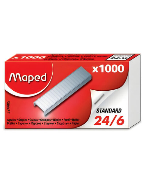Скобы для степлера №24/6, 1000 штук, MAPED (Франция), до 20 листов, 324405