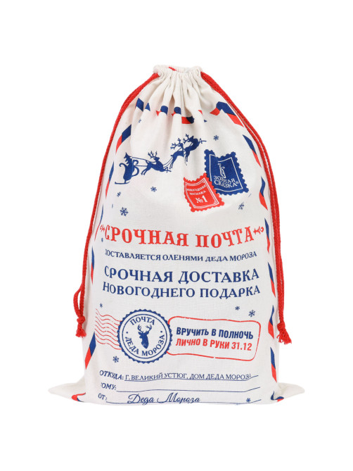 Подарочный мешок (1 шт.) новогодний, 40х60 см, 