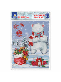 Наклейка для окон двусторонняя МНОГОРАЗОВАЯ 30x38 см, 