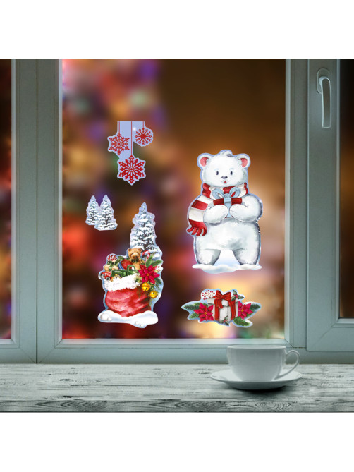 Наклейка для окон двусторонняя МНОГОРАЗОВАЯ 30x38 см, 