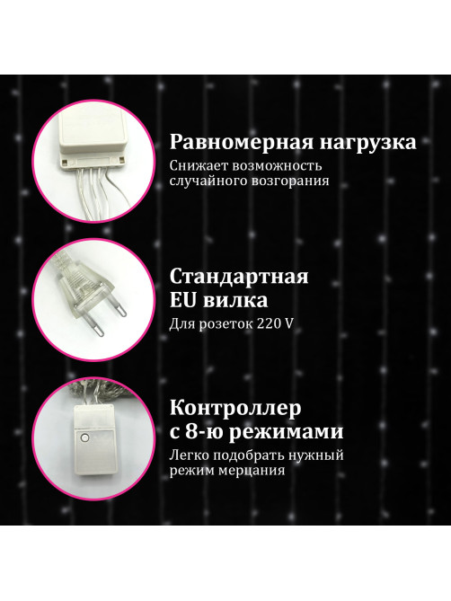 Электрогирлянда-занавес комнатная 