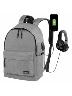 Рюкзак HEIKKI ACTIVE (ХЕЙКИ) универсальный, отделение для ноутбука, USB-порт, серый, 44х31х14 см, 272561