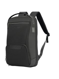 Рюкзак HEIKKI HIGH TECH (ХЕЙКИ) с отделением для ноутбука, USB-порт, черный, 46x30x10 см, 272588