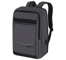 Рюкзак HEIKKI ELECT (ХЕЙКИ) универсальный, отделение для ноутбука, USB-порт, серый, 44х30х16 см, 273863