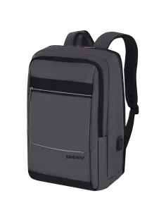 Рюкзак HEIKKI ELECT (ХЕЙКИ) универсальный, отделение для ноутбука, USB-порт, серый, 44х30х16 см, 273863
