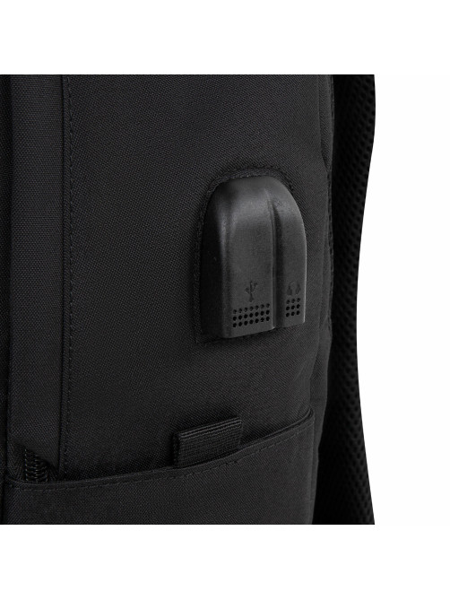 Рюкзак HEIKKI ACTIVE (ХЕЙКИ) универсальный, отделение для ноутбука, USB-порт, черный, 44х31х14 см, 272560