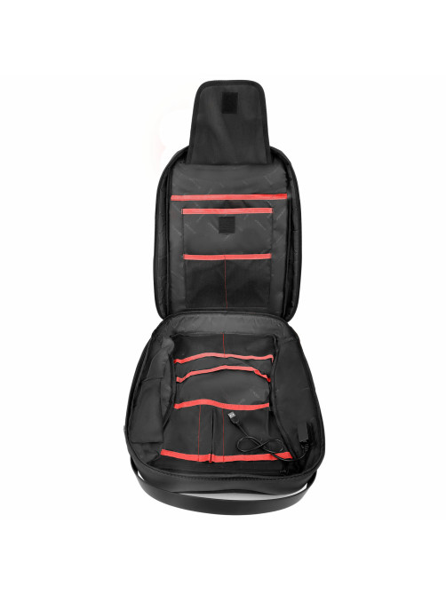 Рюкзак HEIKKI HIGH TECH (ХЕЙКИ) с отделением для ноутбука, USB-порт, черный, 46x30x10 см, 272588