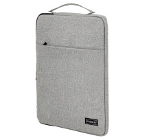 Чехол для ноутбука HEIKKI OPTION 13-14'' (ХЕЙКИ), с ручкой и карманом, серый, 35,5х24х2,5 см, 272600
